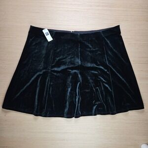 Velvet Skater Minimalist Academia Skirt Gap Factory Green Black Size XXL NEW